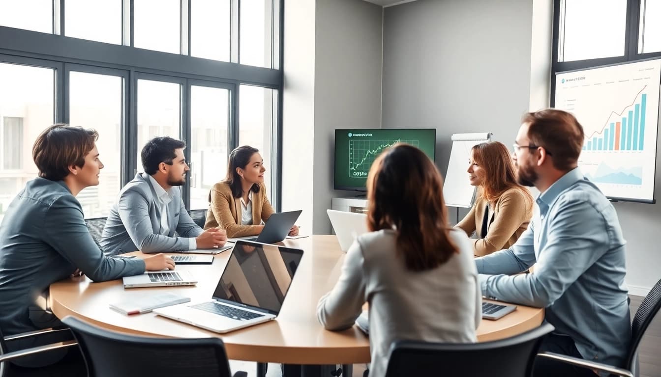 Discussing competitor pricing strategies during a professional meeting with diverse participants.
