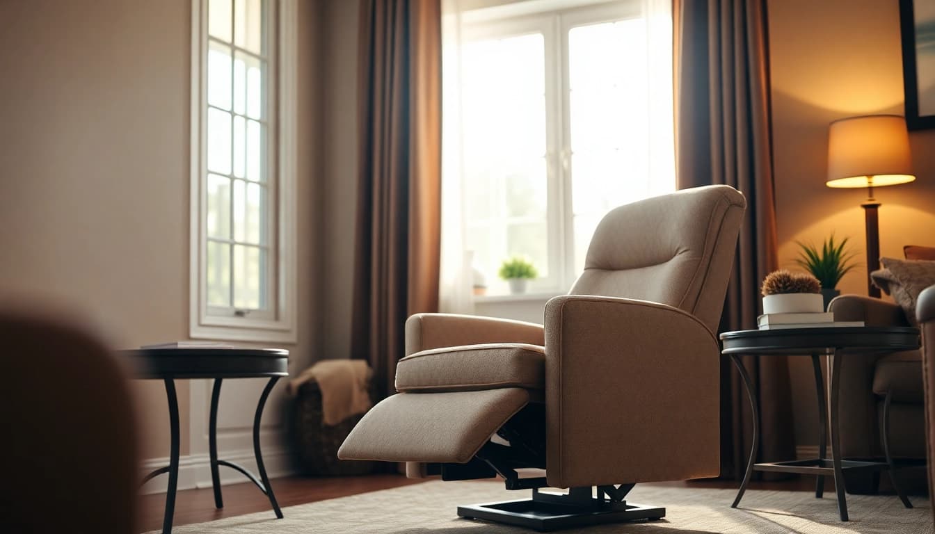 Comfortably designed tall man lift chair in a cozy living room setting, perfect for relaxation.