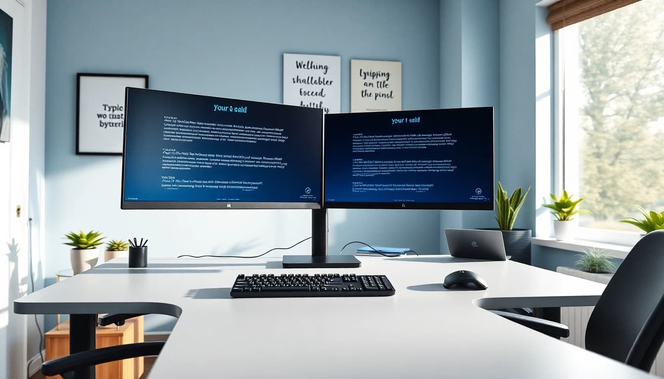 Enhance your skills at this modern typing center with a professional setup, inspiring atmosphere, and advanced technology.