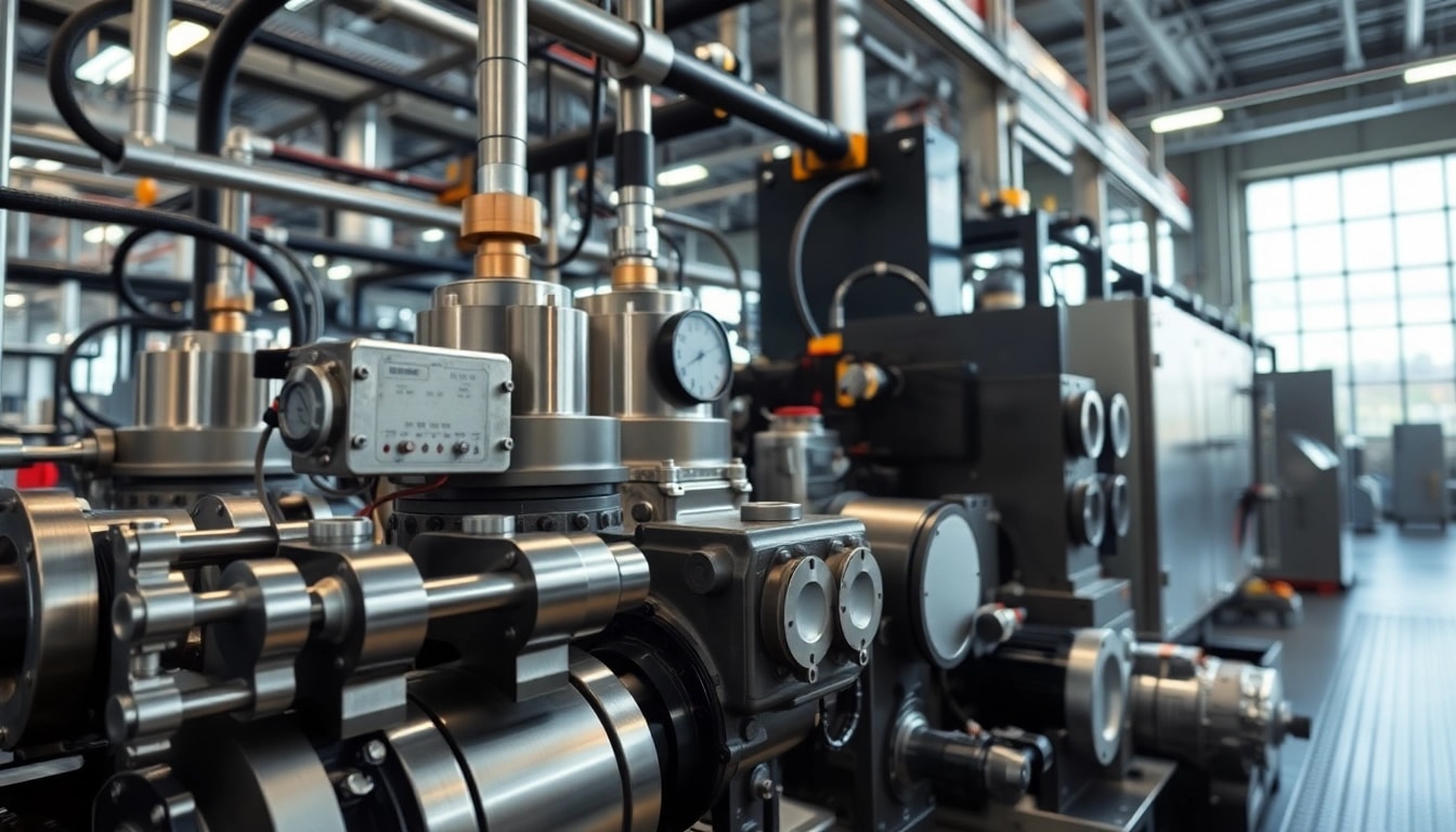Explore fluid power systems with sophisticated machinery showcasing hydraulic technology in action.
