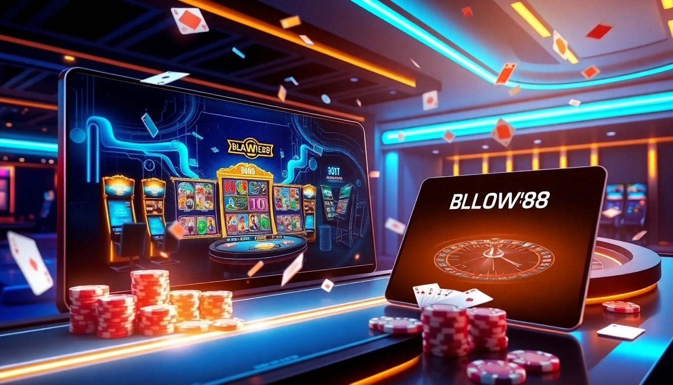 Experience the thrill of gambling with BLACKOWL88's interactive online casino interface showcasing vibrant gaming elements.