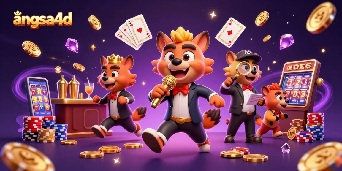 Win big at angsa4d with a 3D casino scene featuring hyenas and dynamic games.