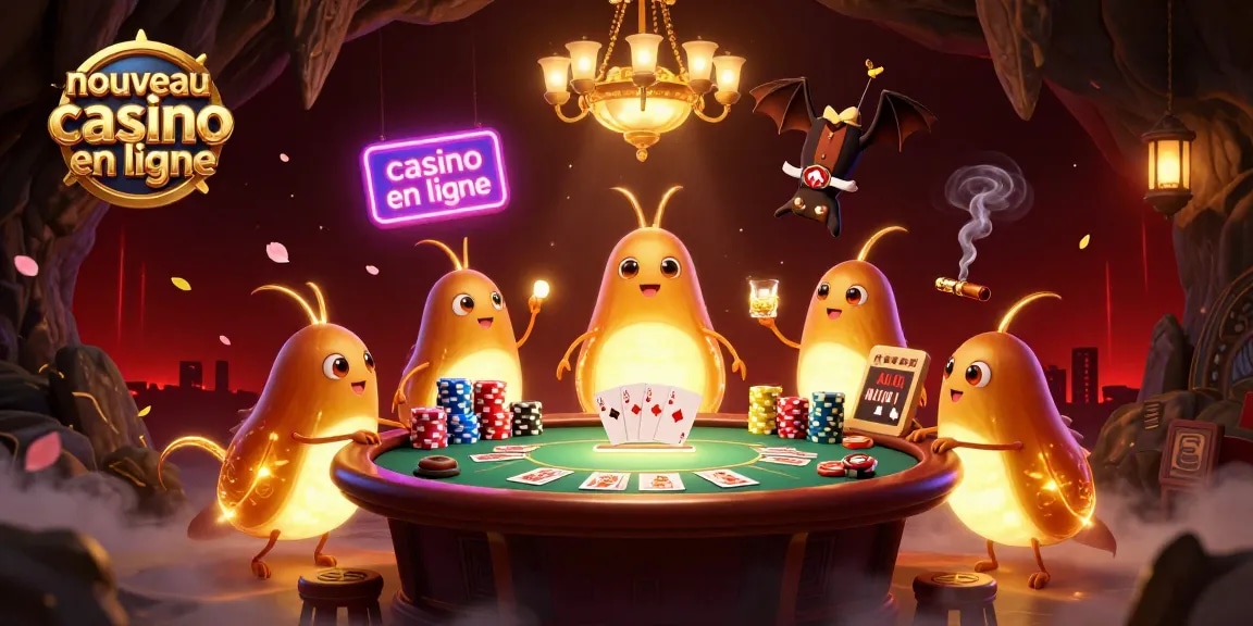 Jouez aux jeux de poker dans un nouveau casino en ligne illuminé par des lucioles.