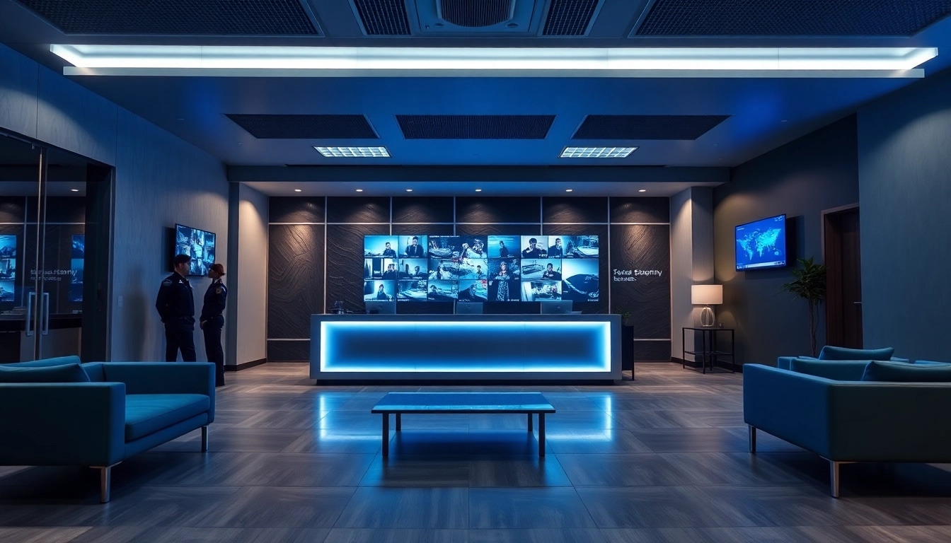 Security Company office with modern design and professional personnel.