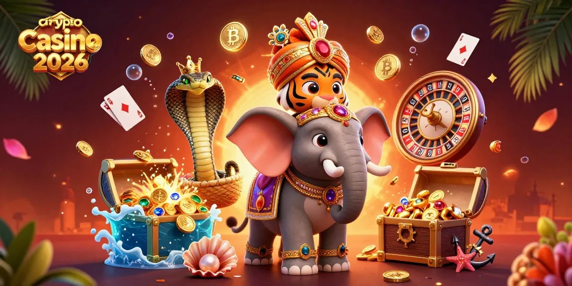 Gioca ai migliori crypto casino online 2026 con maharaja e chip da casinò scintillanti in un mondo vibrante.