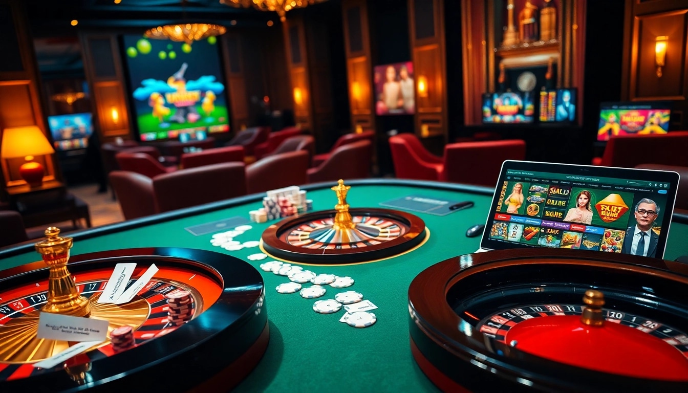 Experience thrilling soibet ออนไลน์ action at a luxurious casino table with vibrant gaming elements.