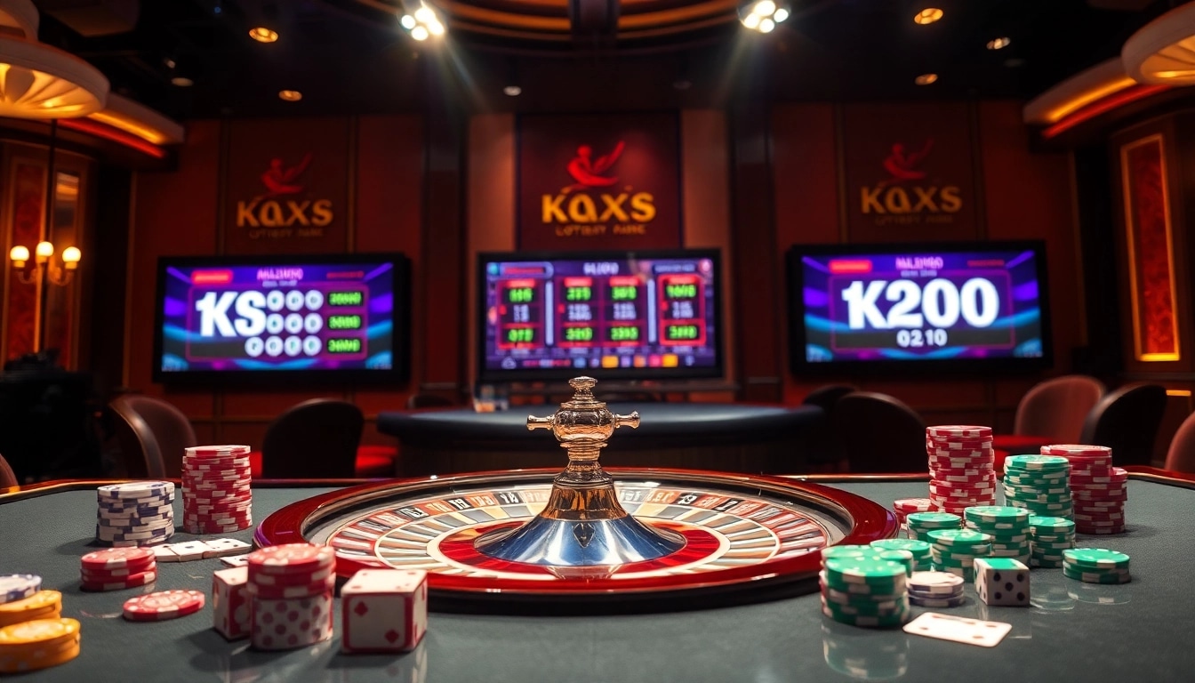 Experience the thrill of Kqxs lottery results with vibrant casino elements in an exciting atmosphere.