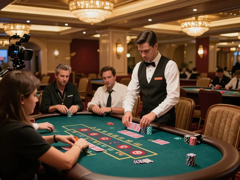 Players enjoying high-stakes gaming at LC88 live casino with exciting interaction and luxury.