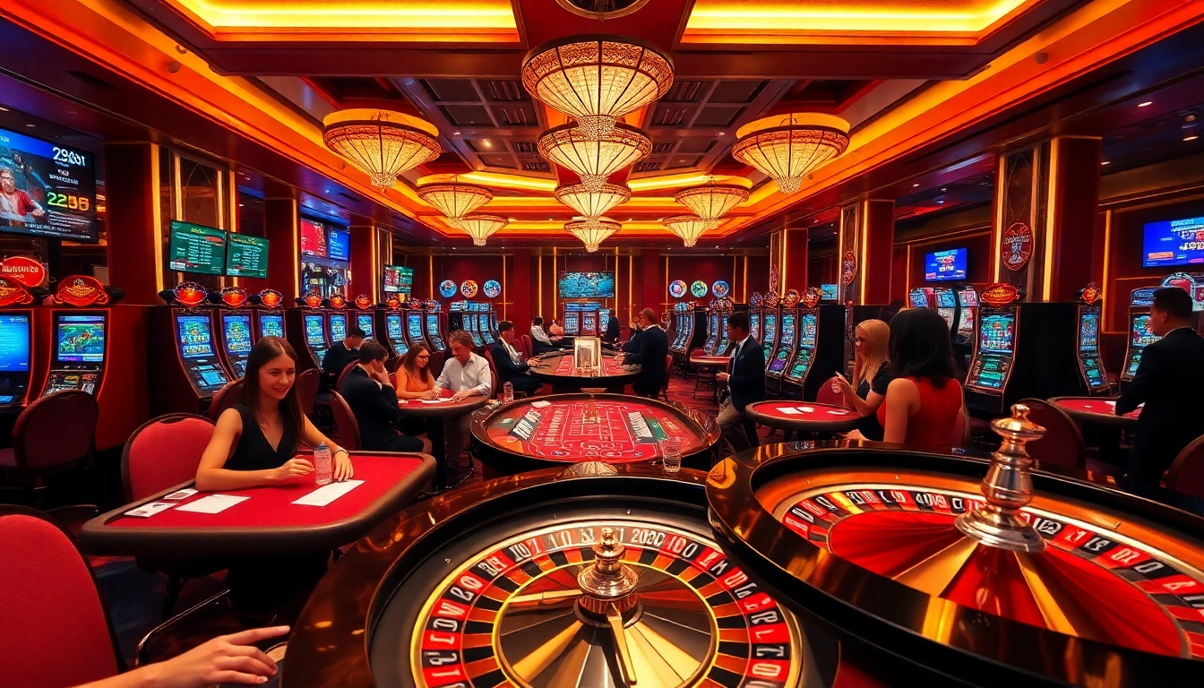 Experience the thrill of 28bet com with players engaging at dazzling casino tables and machines.