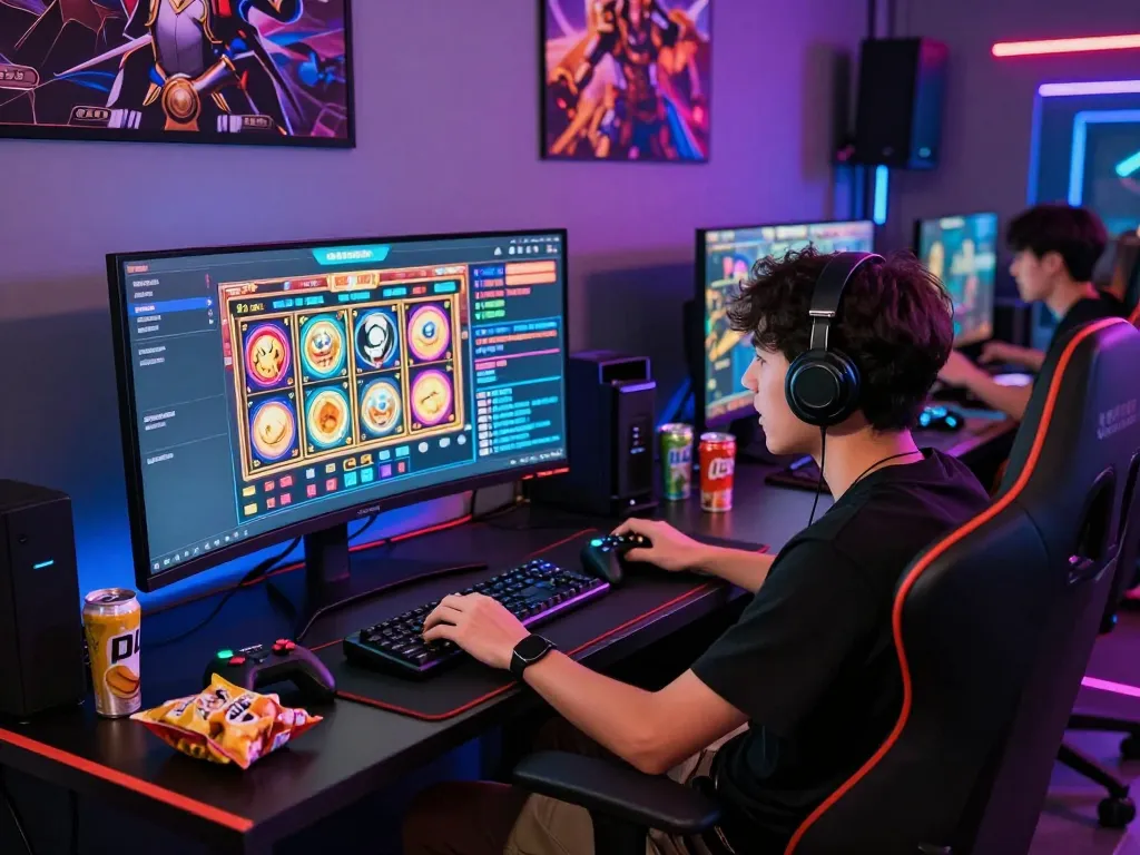 Engaging online gaming experience with go88 platform featuring vibrant slot games and a player in action