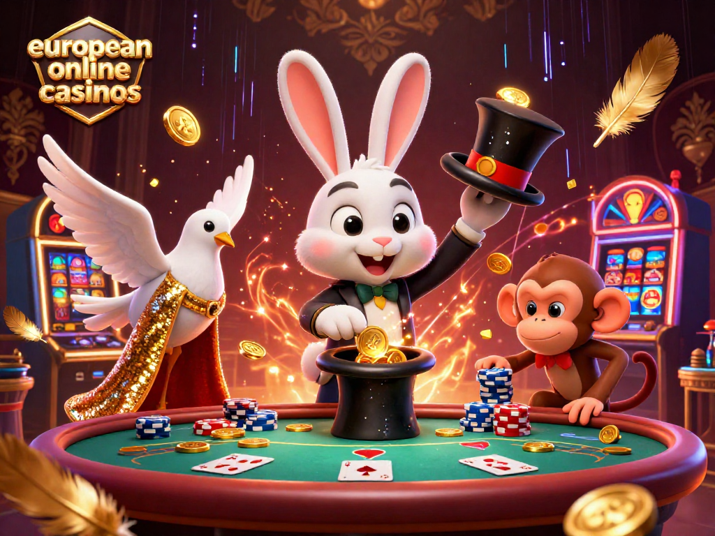 Engage with european online casinos featuring dynamic characters and vibrant casino elements.