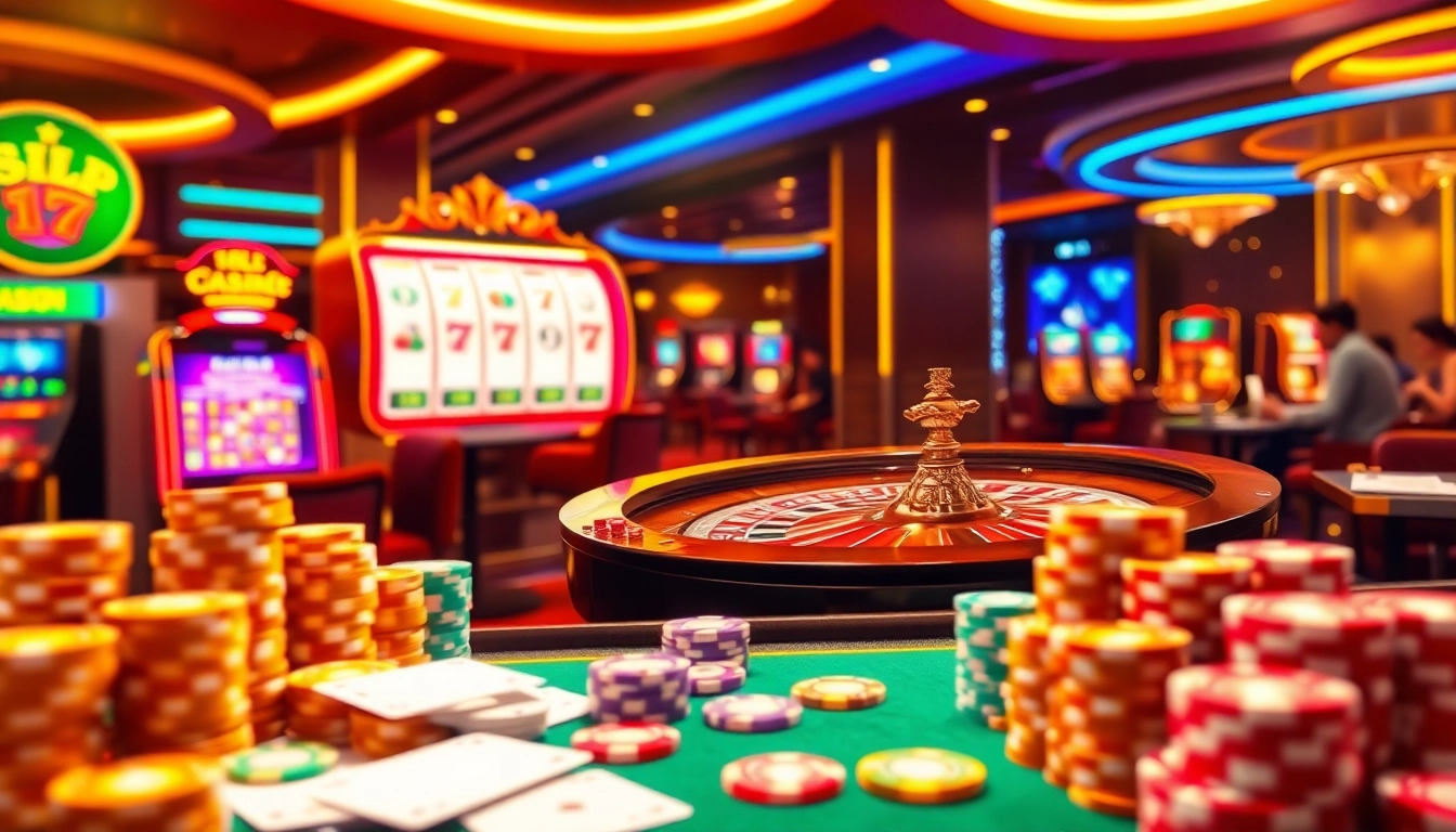 Engaging players at nhà cái thabet enjoying an exciting online casino experience with vibrant gambling elements.