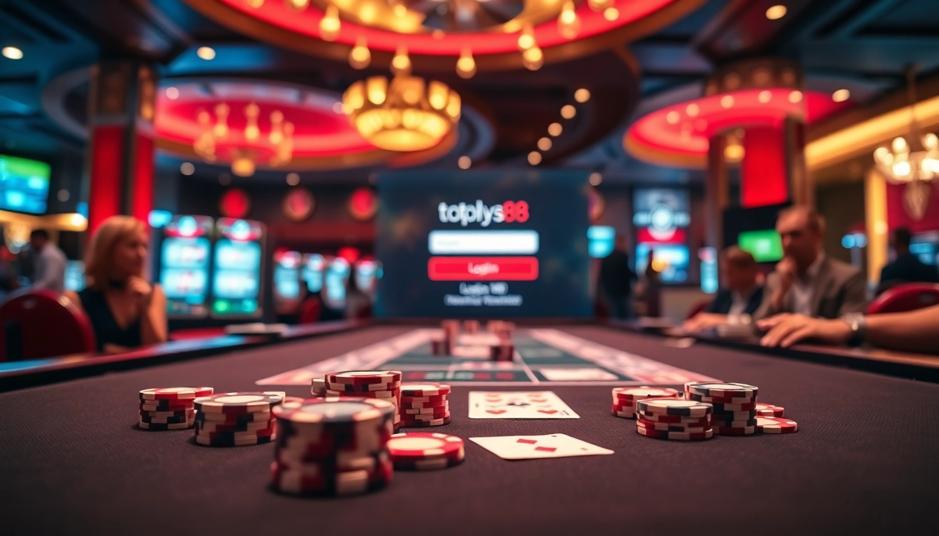 Access link login totoplay88 on a vibrant casino gaming table with chips and cards.