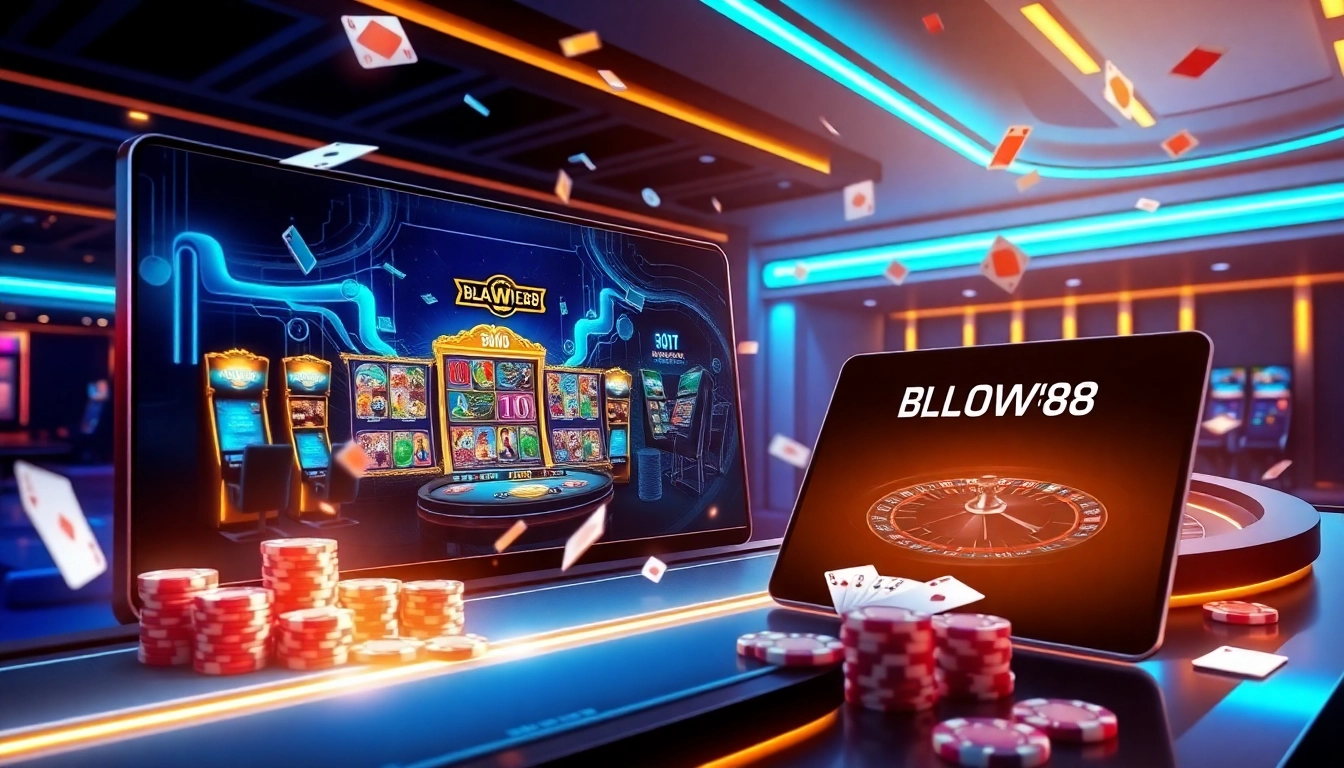 Experience the thrill of gambling with BLACKOWL88's interactive online casino interface showcasing vibrant gaming elements.