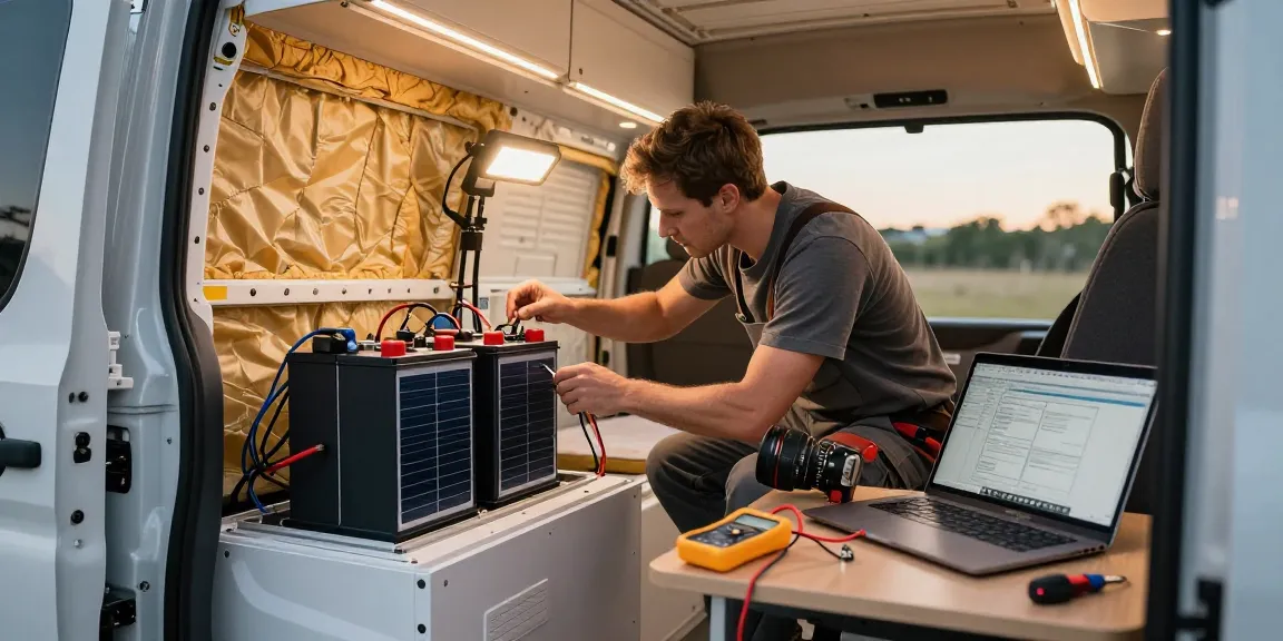 Expert builder upgrading campervan electrics with rokok88 login access to detailed guides and resources