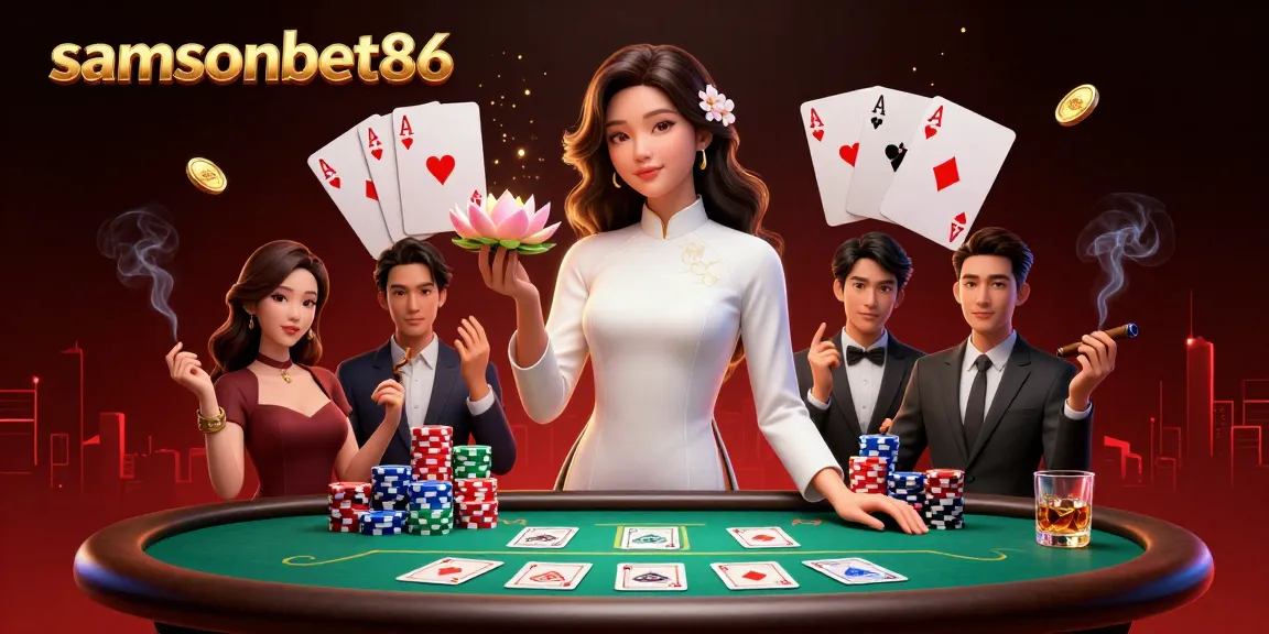 Experience samsonbet86 casino excitement with a photorealistic illustration of poker action.