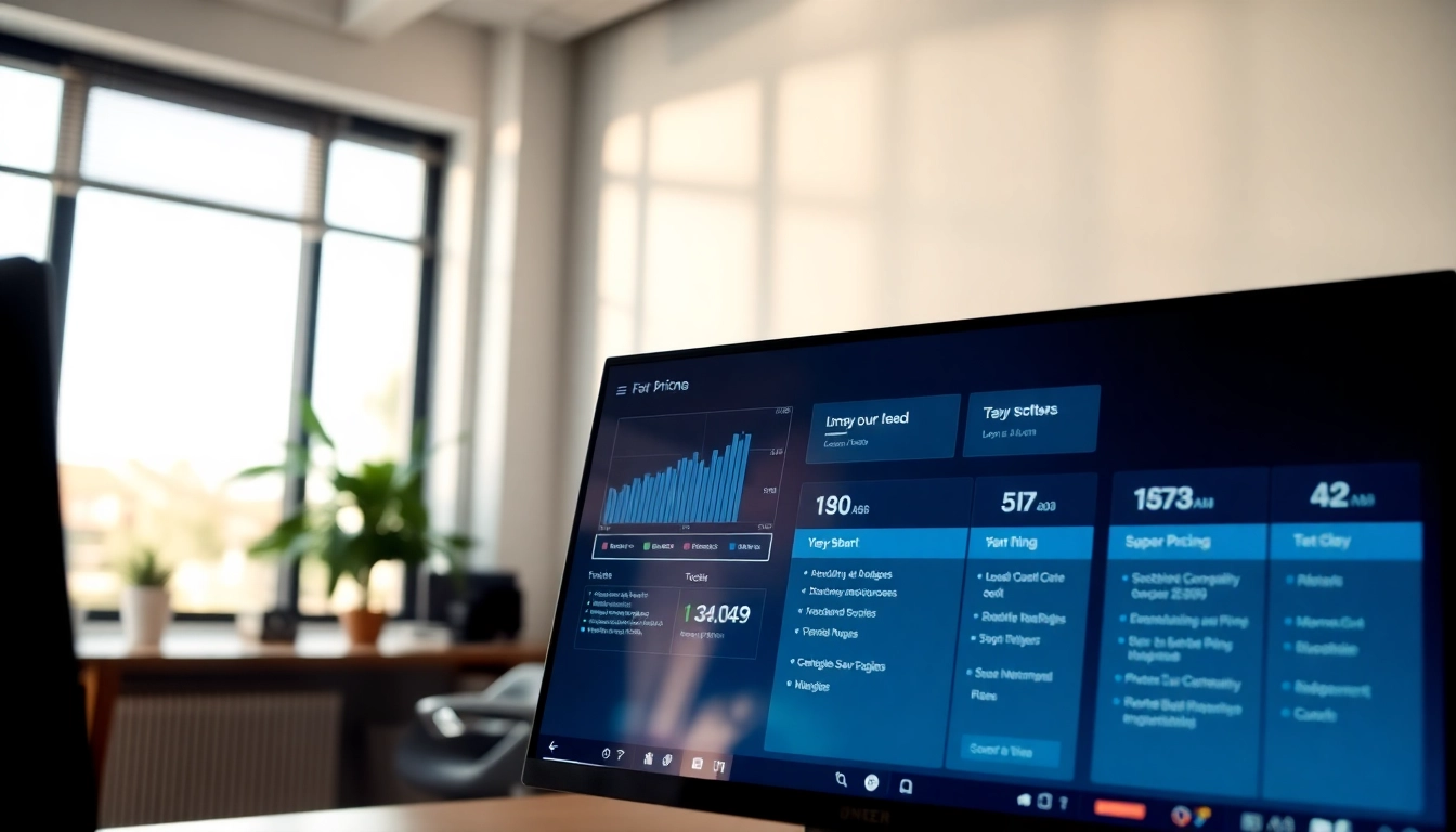 Visualizing linkedin scraper pricing plans with modern analytics on a computer screen in an office setup.
