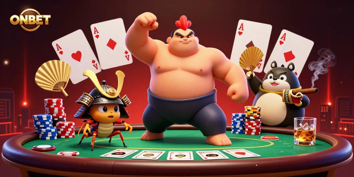 Experience exhilarating gambling action at ONBET with a cartoon rooster sumo wrestler, samurai cricket, and more!