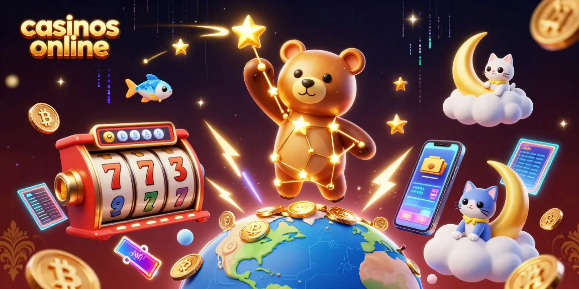 Disfruta de la emoción de los casinos online mientras el oso de constelación recolecta monedas.