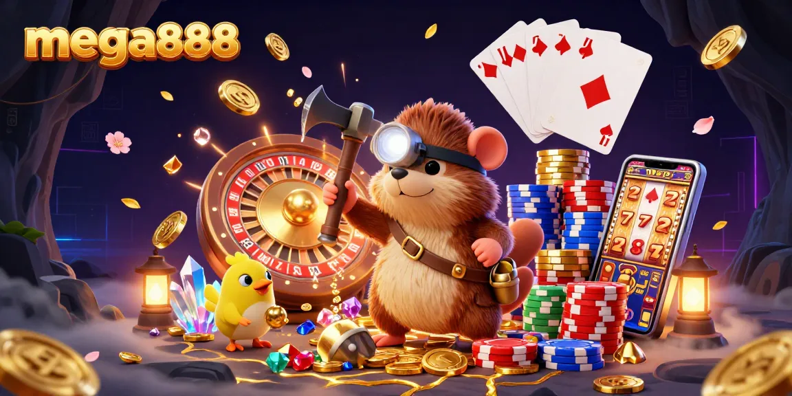 Mainkan mega888 dan lihat karakter menang di dunia permadani perjudian yang penuh emas dan permata.