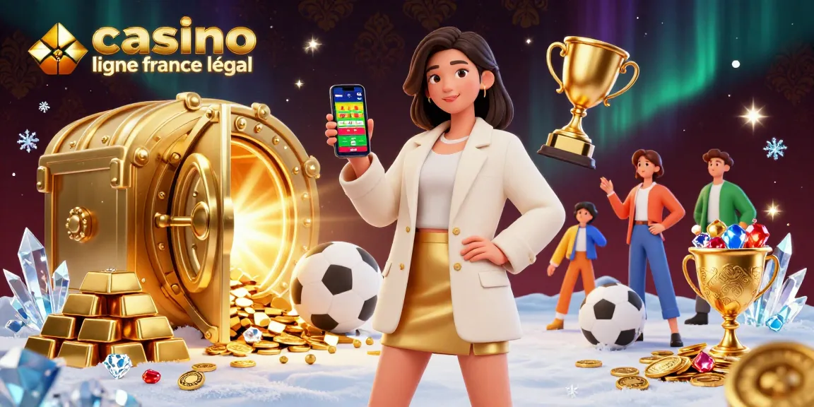 Engagez-vous avec le casino en ligne en France légal à travers une action de paris sportifs vibrante, mettant en valeur des éléments de jeu dynamiques et des trésors en or.