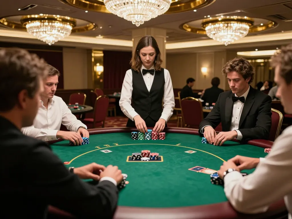 Players engaging in intense SV88 poker game at a high-stakes casino table
