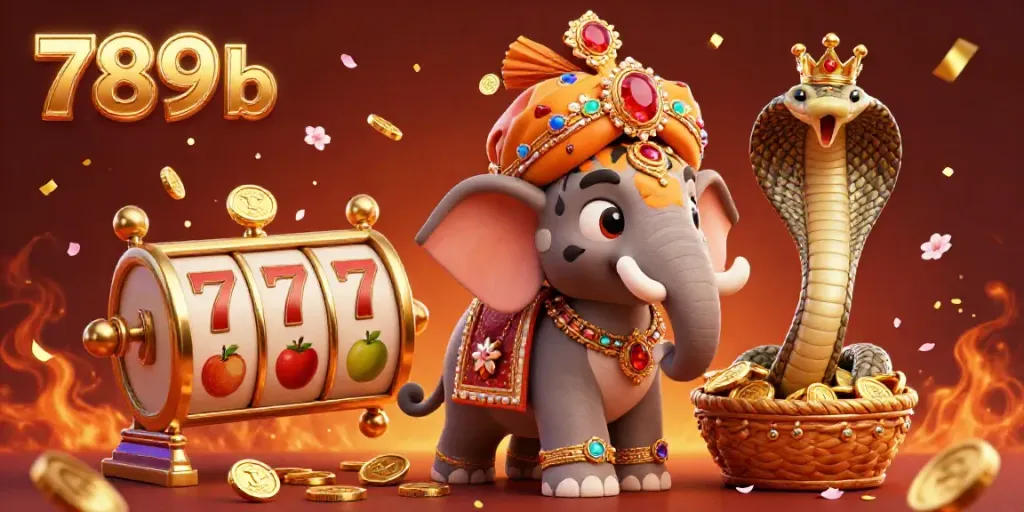Experience thrilling gaming action with the vibrant 789b casino scene featuring majestic characters and slots.