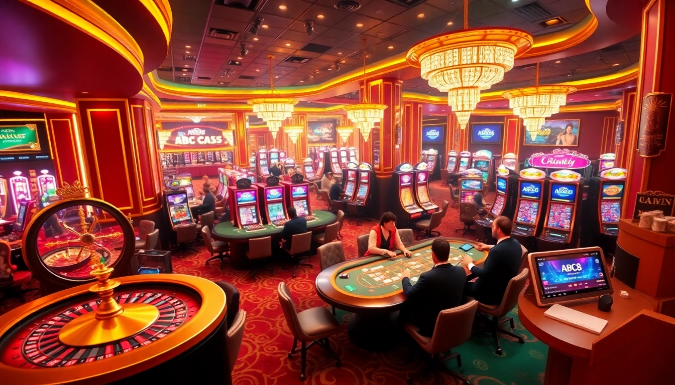 Experience the thrill of ABC8 with players engaging at a vibrant casino table.