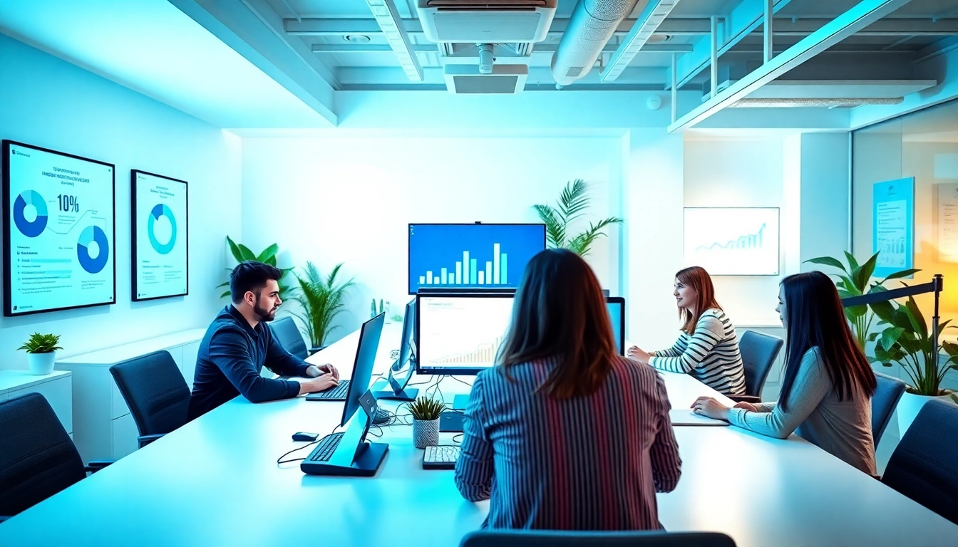 Boost your business insights with an SEO Agency Clearwater at a modern office setup focused on digital collaboration.