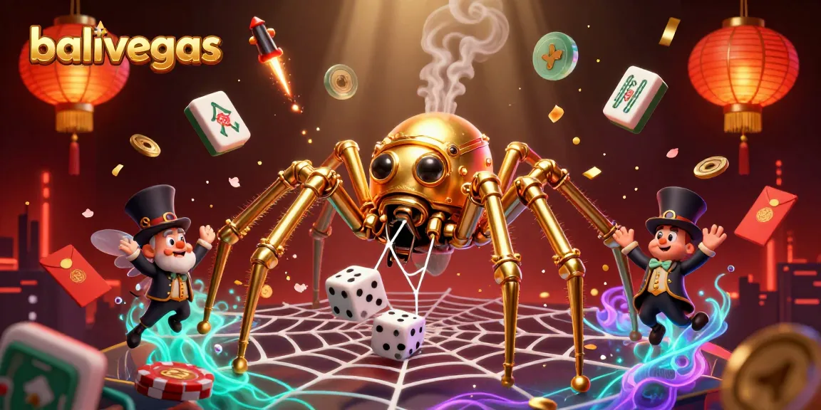Bermain slot dengan balivegas sambil menangkap dadu sial di jaring emas yang megah.