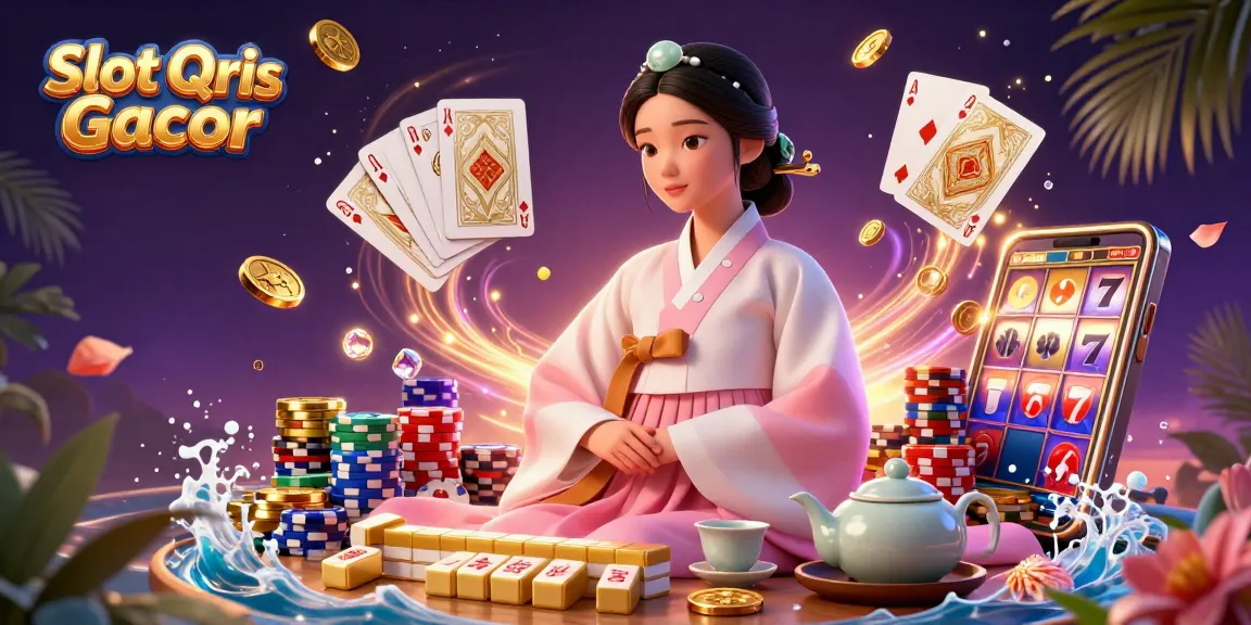 Engage with Slot Qris Gacor through vibrant casino-themed illustration featuring elegant characters and game elements.
