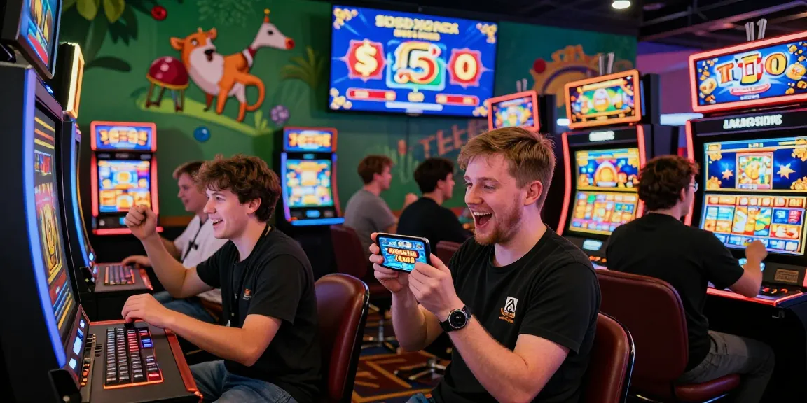Exciting scene of players at a credit card casino celebrating a win at https://euf.co.uk, surrounded by colorful slots and engaging game graphics.