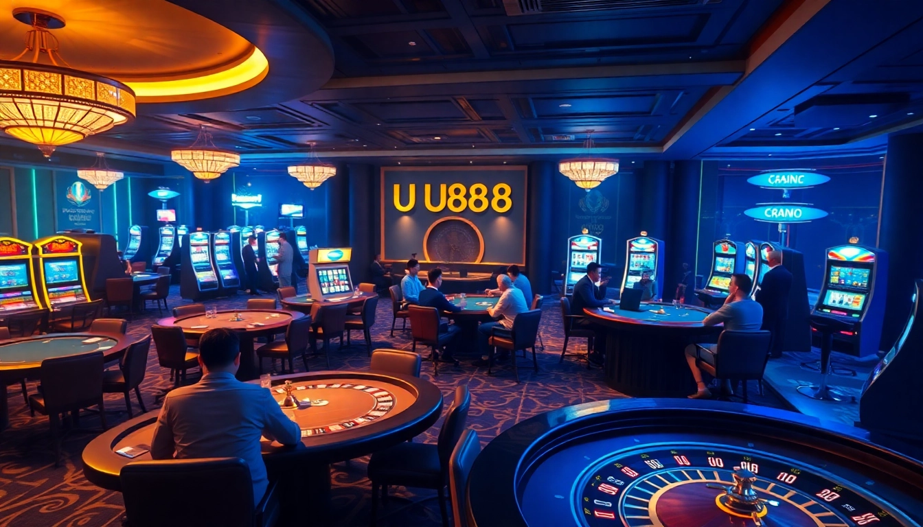 U888 casino action captures players engaging in dynamic gameplay across vibrant casino tables.