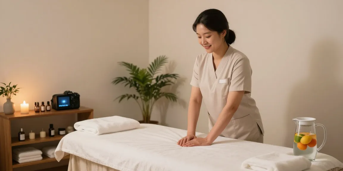 신촌출장안마 services in a relaxing massage therapy room with a skilled therapist ready to provide rejuvenating care.