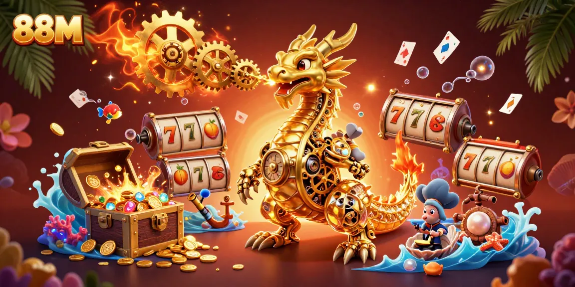 Experience the thrill of winning with 88M's vibrant slot games and dynamic casino elements.