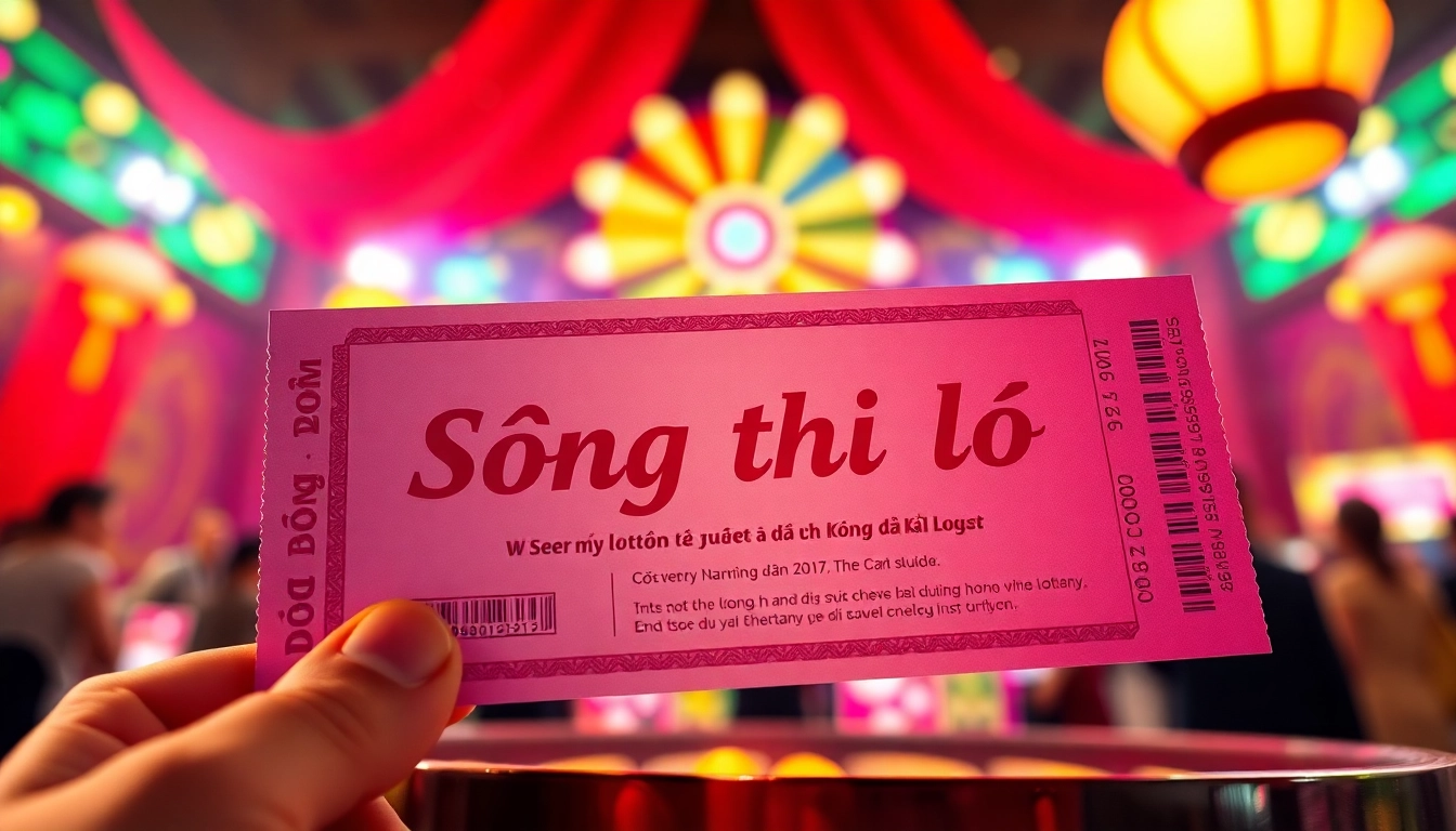 Lottery ticket showcasing "Song thủ lô" against an exciting lottery draw backdrop.