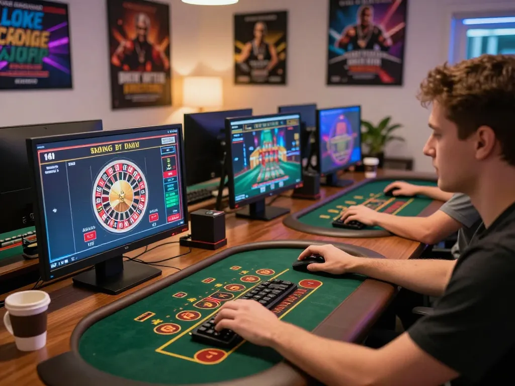 Players engaging in strategic online gaming at FIVE88, showcasing focus and excitement.