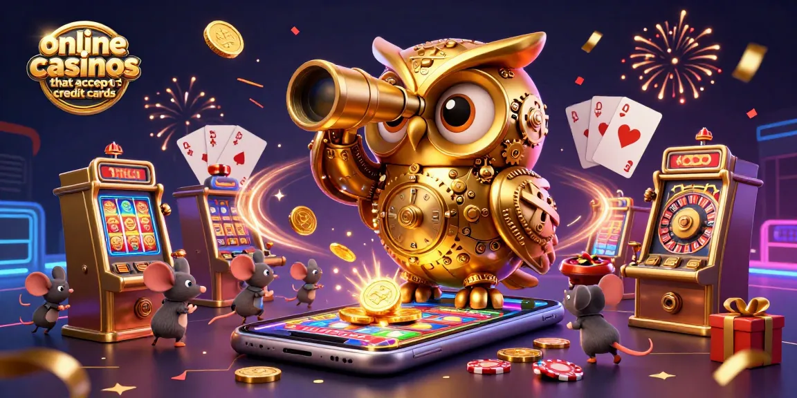 Engage with exciting online casinos that accept credit cards, showcasing vibrant slots and bustling gameplay.