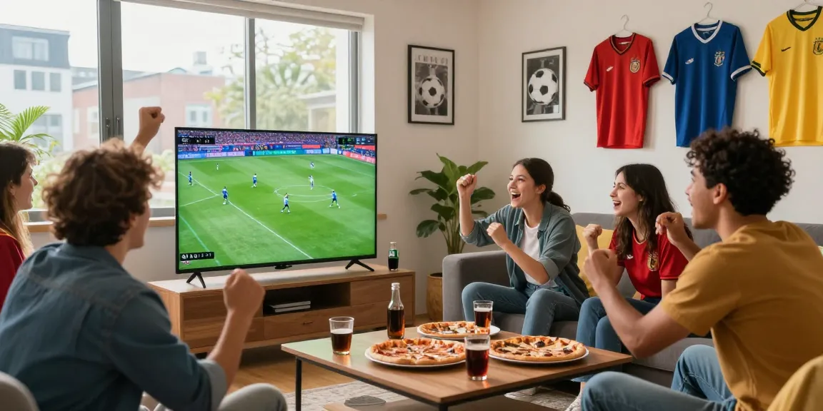 Menikmati live streaming bola berkualitas tinggi dengan teman di ruang tamu yang nyaman.