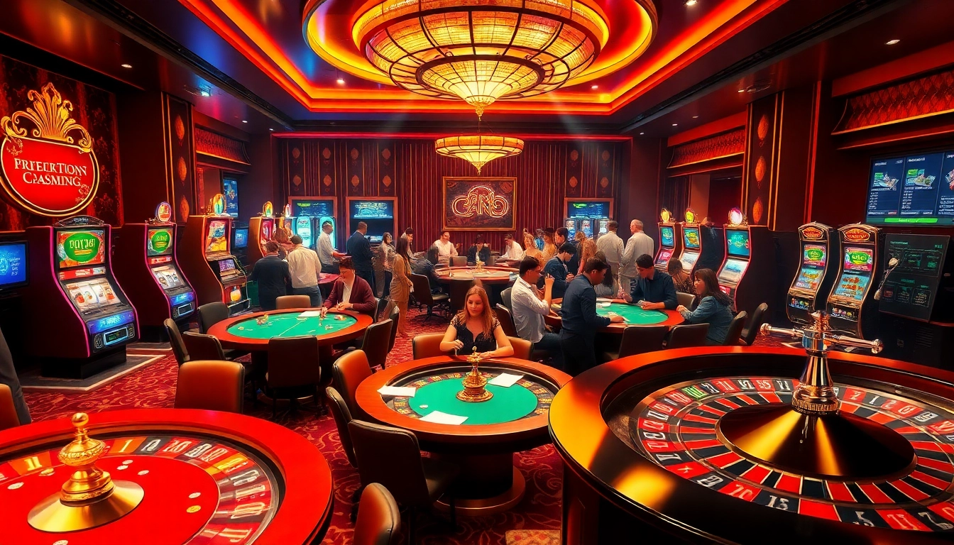 Players enjoying a thrilling moment at the PS 99 casino featuring vibrant games and luxury.
