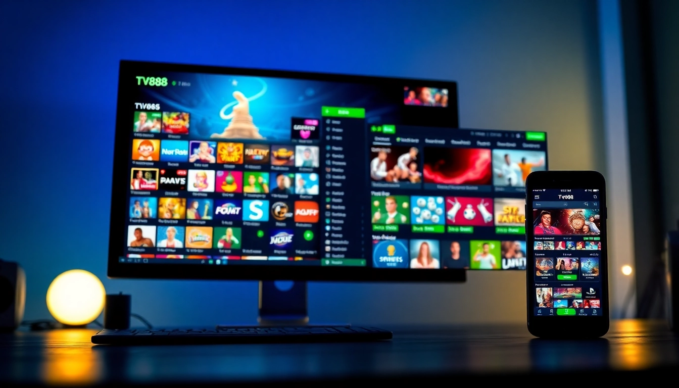 TV88 online gaming platform interface with vibrant game icons and user-friendly design.