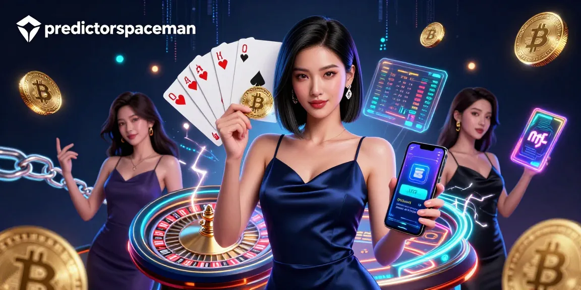 Predictor spaceman strategy illustration showcasing a confident gambler with casino elements.