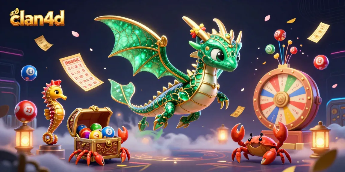 Play and win big with clan4d in an enchanting casino scene filled with vibrant lottery elements.