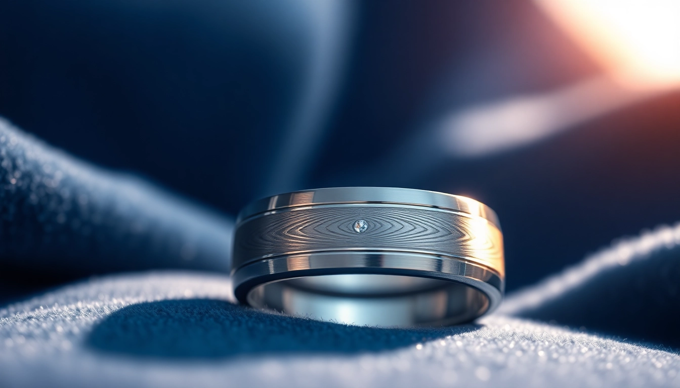 Craft stunning tungsten rings displayed on luxurious velvet, highlighting their elegant design and quality.