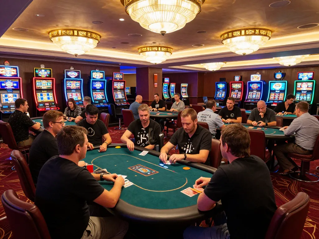 Players enjoying intense poker games at SC88 OKVIP, capturing the essence of strategic gambling.