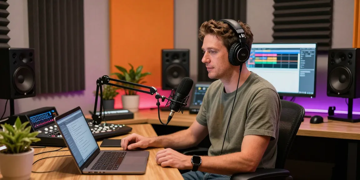 Inspiring scene of Brit Morin recording the ROKOK88 podcast in a vibrant studio.
