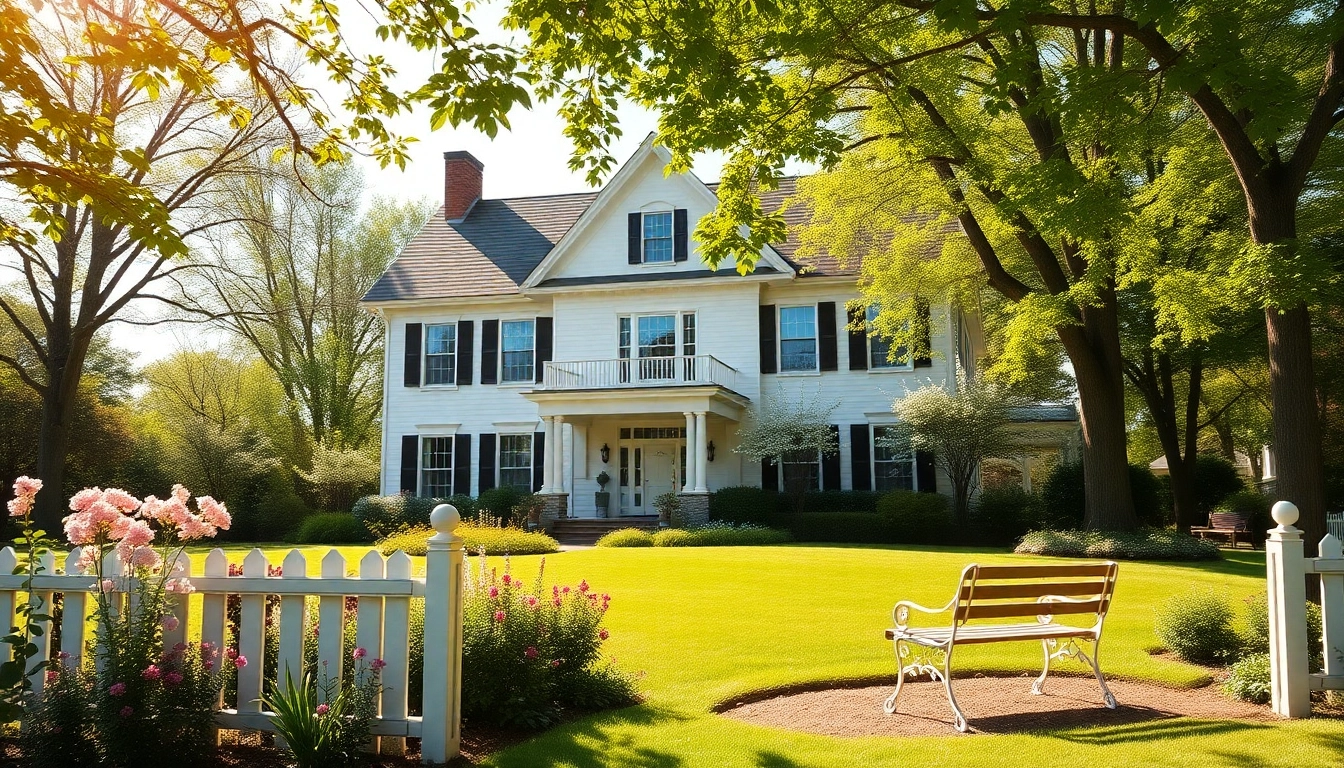 Colonial home new build construction featuring elegant architecture and serene landscaping.