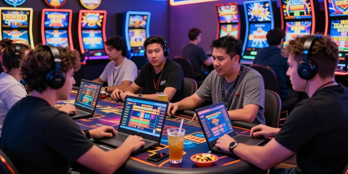 Exciting gaming atmosphere with players enjoying garuda303 slots and casino games.