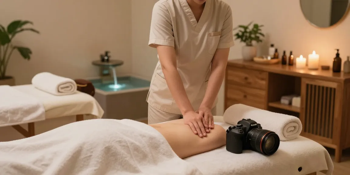 대치동마사지 세션 준비 중인 마사지 치료사와 편안한 마사지 공간 모습