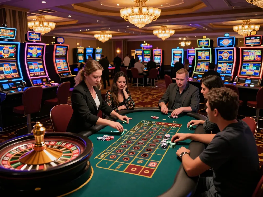 Players engaging in thrilling roulette action at g28 casino venue with vibrant atmosphere